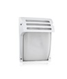 Applique murale E27 - Blanc mat, IP44, aluminium et verre, sans source lumineuse