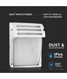 Applique murale E27 - Blanc mat, IP44, aluminium et verre, sans source lumineuse