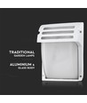 Applique murale E27 - Blanc mat, IP44, aluminium et verre, sans source lumineuse