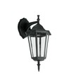 Applique murale extérieure E27 - Noir, aluminium et verre, lanterne classique, sans source lumineuse