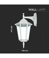 VT-750 lampe murale E27 - blanc mat orientée vers le bas
