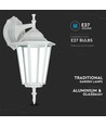 VT-750 lampe murale E27 - blanc mat orientée vers le bas