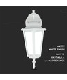 VT-750 lampe murale E27 - blanc mat orientée vers le bas