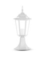 Lampe de jardin blanche 40cm, E27 - Blanc mat, IP44, aluminium, sans source lumineuse