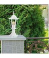 Lampe de jardin blanche 40cm, E27 - Blanc mat, IP44, aluminium, sans source lumineuse