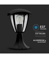 Luminaire de jardin noir / borne - Douille E27, IP44 extérieur, aluminium, sans source lumineuse