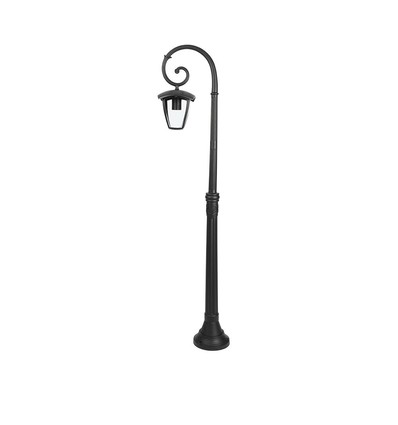 Lampadaire de jardin E27 - Noir, IP44 extérieur, aluminium, hauteur : 136,5 cm, sans source lumineuse