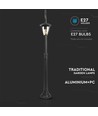 Lampadaire de jardin E27 - Noir, IP44 extérieur, aluminium, hauteur : 136,5 cm, sans source lumineuse