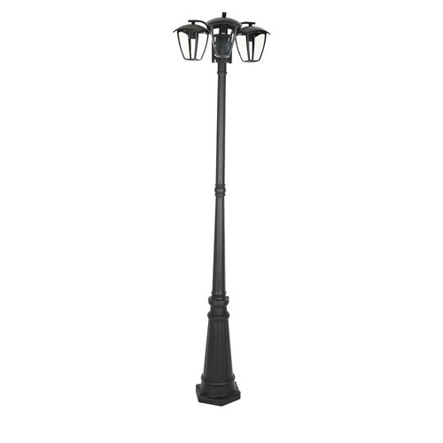 Lampadaire de jardin 199cm 3 x E27 - IP44, noir graphite, aluminium, garantie 3 ans