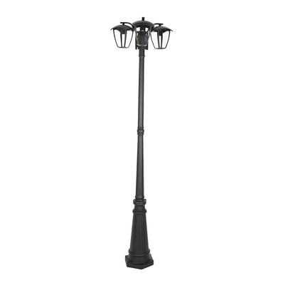 Lampadaire de jardin 199cm 3 x E27 - IP44, noir graphite, aluminium, garantie 3 ans