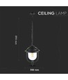 850 VT lampe de plafond E27 - avec abat-jour PC transparent, noir