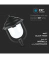 850 VT lampe de plafond E27 - avec abat-jour PC transparent, noir