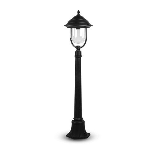 Borne de jardin 1,1m pour E27 - Noir, IP44, aluminium, hauteur 111cm, sans source lumineuse