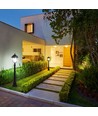 Borne de jardin 1,1m pour E27 - Noir, IP44, aluminium, hauteur 111cm, sans source lumineuse