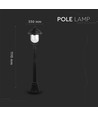 Borne de jardin 1,1m pour E27 - Noir, IP44, aluminium, hauteur 111cm, sans source lumineuse