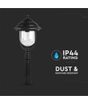 Borne de jardin 1,1m pour E27 - Noir, IP44, aluminium, hauteur 111cm, sans source lumineuse