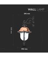 Lanterne murale E27 orientée vers le bas - IP44 extérieur, noir mat graphite, aluminium, sans source lumineuse