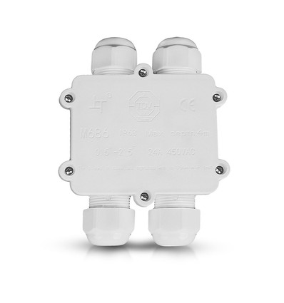 Boîte de jonction étanche 4 voies, IP68 - Blanc, 4-pin, 24A, 450V, résistant aux UV, 0,5-4mm²