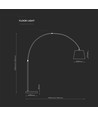 Lampadaire LED noir avec pied en marbre - douille E27, max 60W, 192cm de haut, design moderne