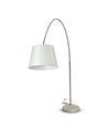 Lampadaire E27 avec pied en marbre, 192cm - Ivoire, métal, max 60W, sans source lumineuse