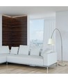 Lampadaire E27 avec pied en marbre, 192cm - Ivoire, métal, max 60W, sans source lumineuse