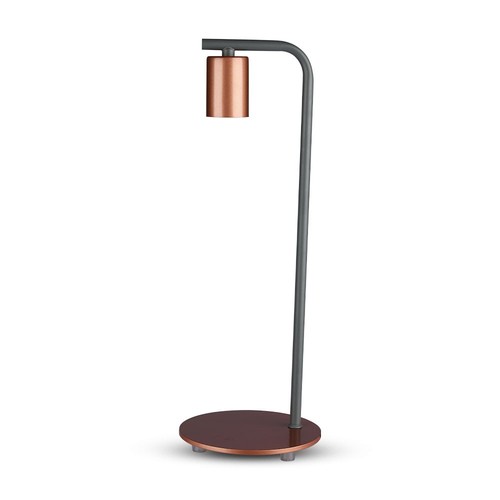 Lampe de table design avec douille E27 et interrupteur - Bronze rouge, métal, 150x420mm, max 60W