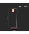 Lampe de table design avec douille E27 et interrupteur - Bronze rouge, métal, 150x420mm, max 60W