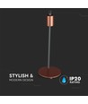 Lampe de table design avec douille E27 et interrupteur - Bronze rouge, métal, 150x420mm, max 60W