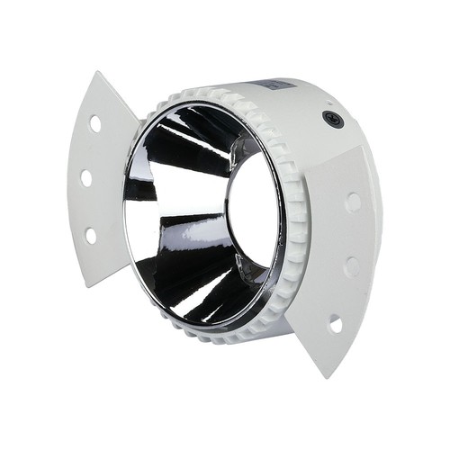 Spot encastrable GU10 - Rond, blanc/chrome, IP20, perçage : Ø9 cm, dim : Ø14 cm, sans source lumineuse