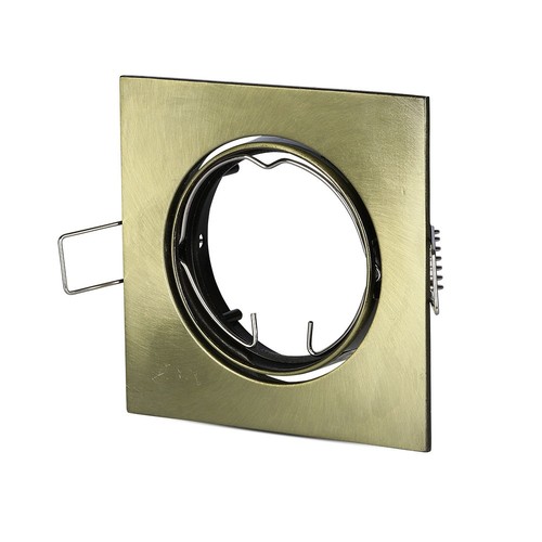 Spot encastrable GU10, carré - Or, trou : Ø7,4 cm, dim : 8,2 x 8,2 cm, sans source lumineuse