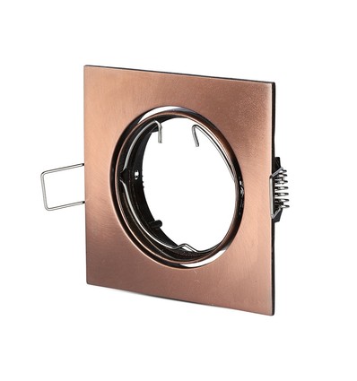 Spot encastrable GU10 Bronze - Carré, trou: Ø7,4 cm, dim: 8,2 x 8,2 cm