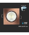 Spot encastrable GU10 Bronze - Carré, trou: Ø7,4 cm, dim: 8,2 x 8,2 cm