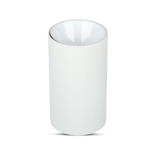 Spot saillie GU10 - Rond, blanc/chrome, Ø8cm, aluminium, sans source lumineuse