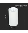Spot saillie GU10 - Rond, blanc/chrome, Ø8cm, aluminium, sans source lumineuse