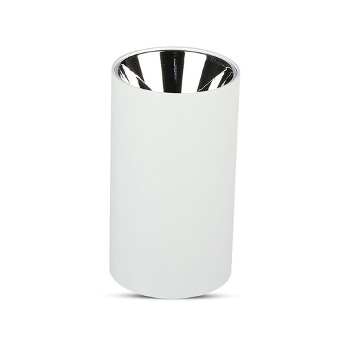 Spot saillie GU10 - Rond, blanc et chrome, aluminium, sans source lumineuse