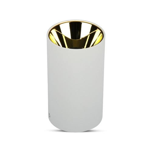 Spot saillie GU10 - Blanc / Or, Ø8cm, aluminium, sans source lumineuse