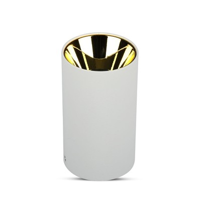 Spot saillie GU10 - Blanc / Or, Ø8cm, aluminium, sans source lumineuse