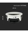 Luminaire GU10 demi-rond - Blanc/noir, aluminium, IP20 intérieur, sans source lumineuse