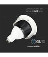 Luminaire GU10 demi-rond - Blanc/noir, aluminium, IP20 intérieur, sans source lumineuse