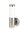 Applique murale E27 en acier inoxydable - IP44 extérieur, argent/blanc, sans source lumineuse
