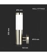 Applique murale E27 en acier inoxydable - IP44 extérieur, argent/blanc, sans source lumineuse