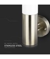 Applique murale E27 en acier inoxydable - IP44 extérieur, argent/blanc, sans source lumineuse