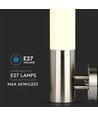 Applique murale E27 en acier inoxydable - IP44 extérieur, argent/blanc, sans source lumineuse