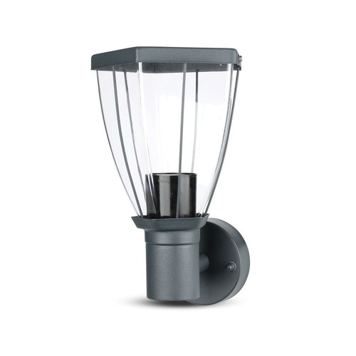 Applique murale extérieure E27 - Orientée vers le haut, IP44, acier inoxydable, gris foncé, sans source lumineuse