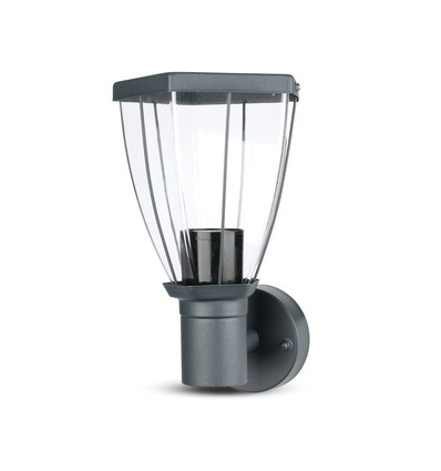 Applique murale extérieure E27 - Orientée vers le haut, IP44, acier inoxydable, gris foncé, sans source lumineuse
