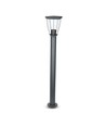 Borne de jardin E27 en acier inoxydable - 80cm, noir/gris, IP44 extérieur, sans source lumineuse