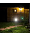 Borne de jardin E27 en acier inoxydable - 80cm, noir/gris, IP44 extérieur, sans source lumineuse
