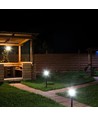 Borne de jardin E27 en acier inoxydable - 80cm, noir/gris, IP44 extérieur, sans source lumineuse