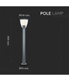 Borne de jardin E27 en acier inoxydable - 80cm, noir/gris, IP44 extérieur, sans source lumineuse