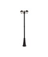 Lampadaire de jardin 2 têtes pour E27, 230cm - IP44, noir, aluminium, sans source lumineuse